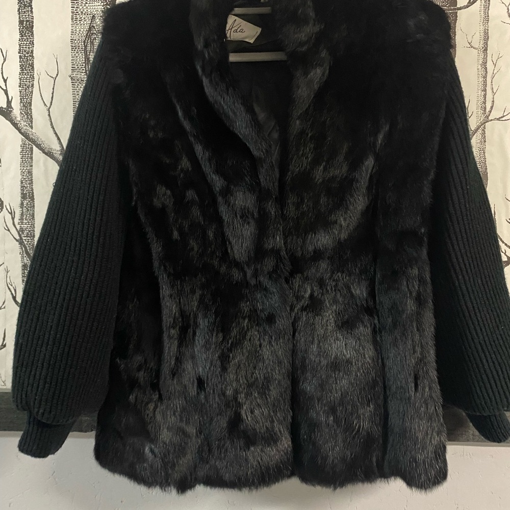 Elegant Ada Black  Fur Jacket